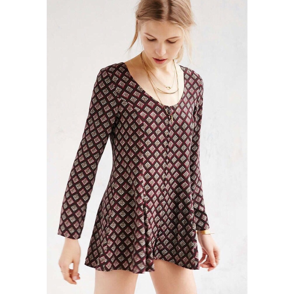 Urban Outfitters Lucca floral zip front romper